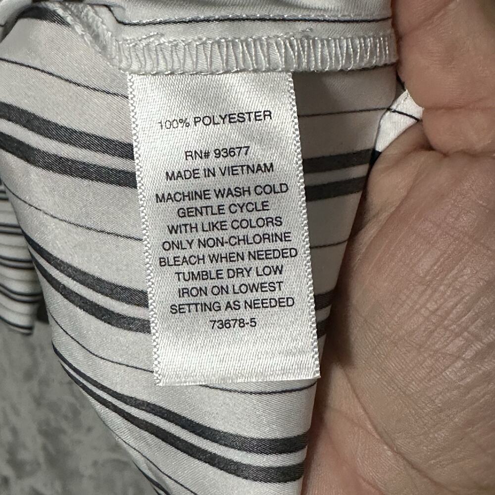 Worthington Striped Wrap Midi Dress Womens Sz S White Slinky Elegant Office Wear - Picture 4 of 9